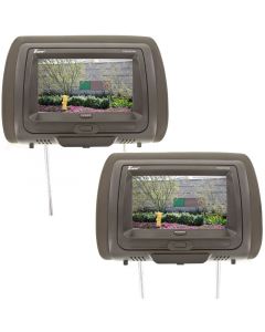 DISCONTINUED - Tview T77DVTS 7" LCD Universal Replacement Headrest Monitors and DVD Combo-Tan