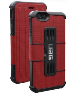 Urban Armor Gear UAG-IPH6F-RED-VP iPhone 6 4.7" Folio Case - Red/Black-front and back