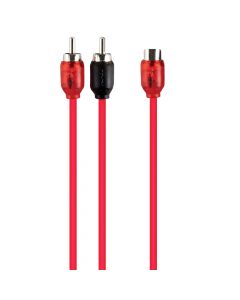 T-Spec V6RCA-Y1 V6 Series Two-channel RCA Audio Y-Cable in Red with One-Female and Two-Male Connectors