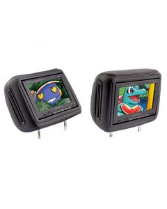 DISCONTINUED - Power Acoustik HDVD-9GR Touchscreen 8.8 Inch LCD Universal Replacement Headrest Monitors and DVD Combo with Headphones - Grey