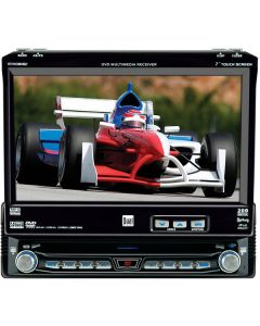 Dual XDVD8183N 7 inch In Dash Touch Screen Single DIN Motorized TFT LCD Monitor & Multimedia DVD Receiver 50x4 (200 W) with Bluetooh plus iPlug